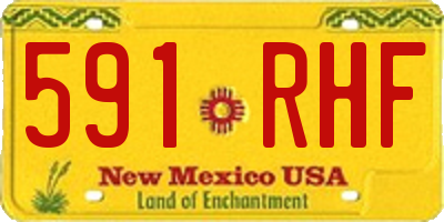 NM license plate 591RHF
