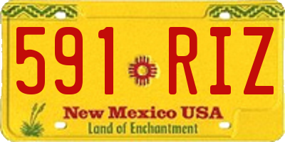 NM license plate 591RIZ
