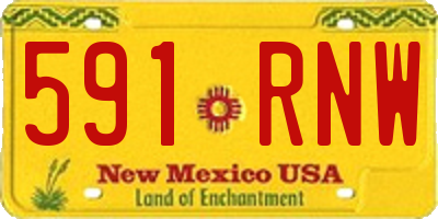 NM license plate 591RNW