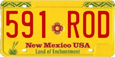 NM license plate 591ROD