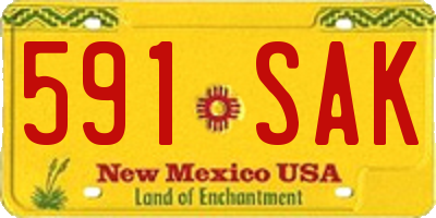 NM license plate 591SAK