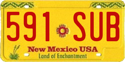 NM license plate 591SUB