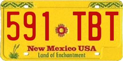NM license plate 591TBT
