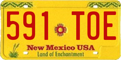 NM license plate 591TOE