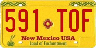 NM license plate 591TOF
