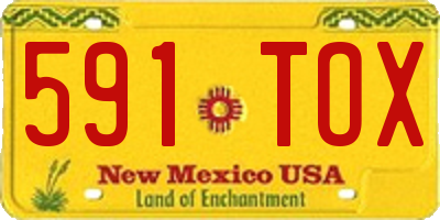 NM license plate 591TOX
