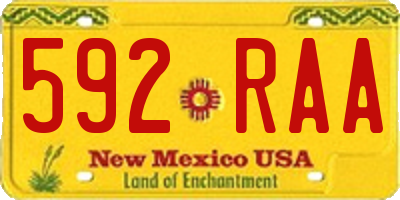 NM license plate 592RAA