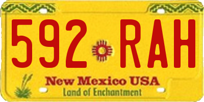 NM license plate 592RAH