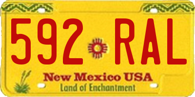 NM license plate 592RAL