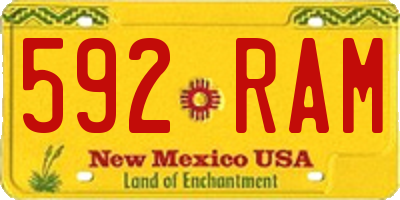 NM license plate 592RAM