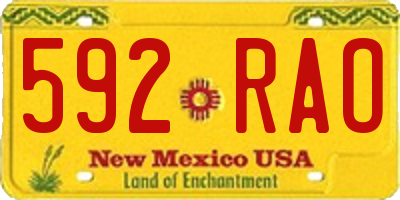 NM license plate 592RAO