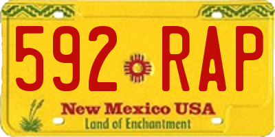 NM license plate 592RAP