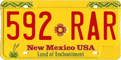 NM license plate 592RAR