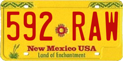 NM license plate 592RAW