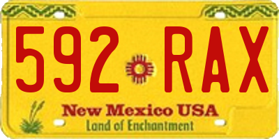 NM license plate 592RAX
