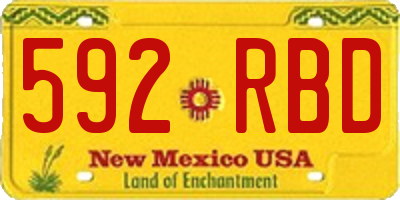 NM license plate 592RBD