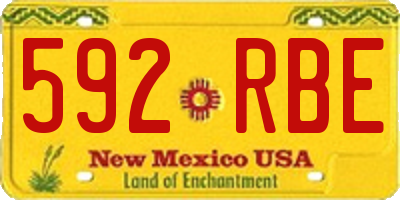NM license plate 592RBE