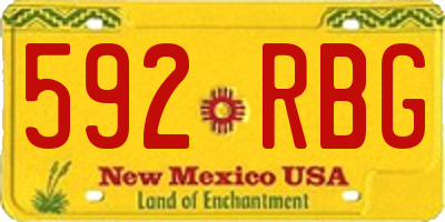 NM license plate 592RBG