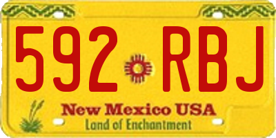 NM license plate 592RBJ