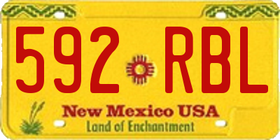 NM license plate 592RBL