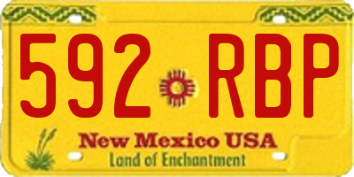 NM license plate 592RBP
