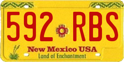 NM license plate 592RBS