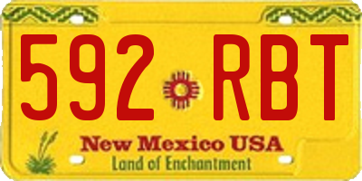 NM license plate 592RBT