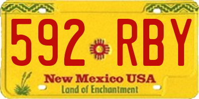NM license plate 592RBY