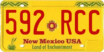 NM license plate 592RCC