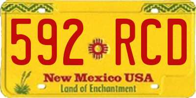 NM license plate 592RCD