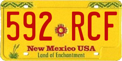 NM license plate 592RCF