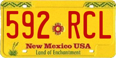 NM license plate 592RCL