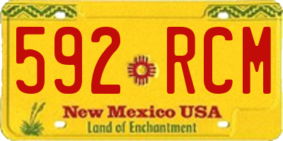 NM license plate 592RCM