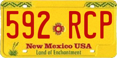 NM license plate 592RCP
