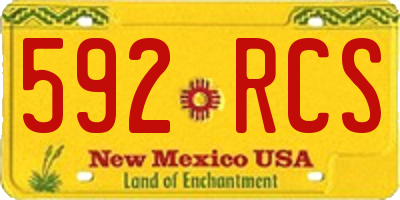 NM license plate 592RCS