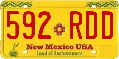 NM license plate 592RDD