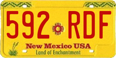 NM license plate 592RDF