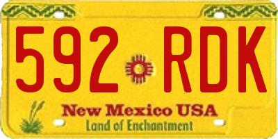 NM license plate 592RDK