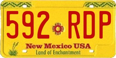 NM license plate 592RDP