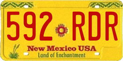 NM license plate 592RDR