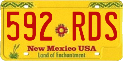 NM license plate 592RDS
