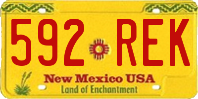 NM license plate 592REK