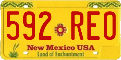 NM license plate 592REO