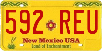 NM license plate 592REU