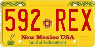 NM license plate 592REX