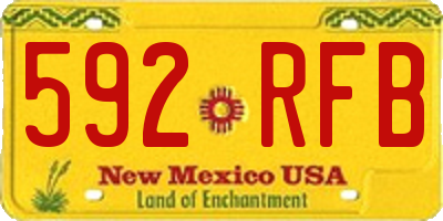 NM license plate 592RFB