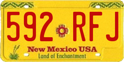 NM license plate 592RFJ