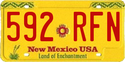 NM license plate 592RFN