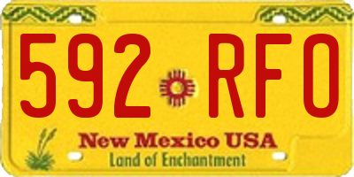 NM license plate 592RFO