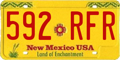 NM license plate 592RFR